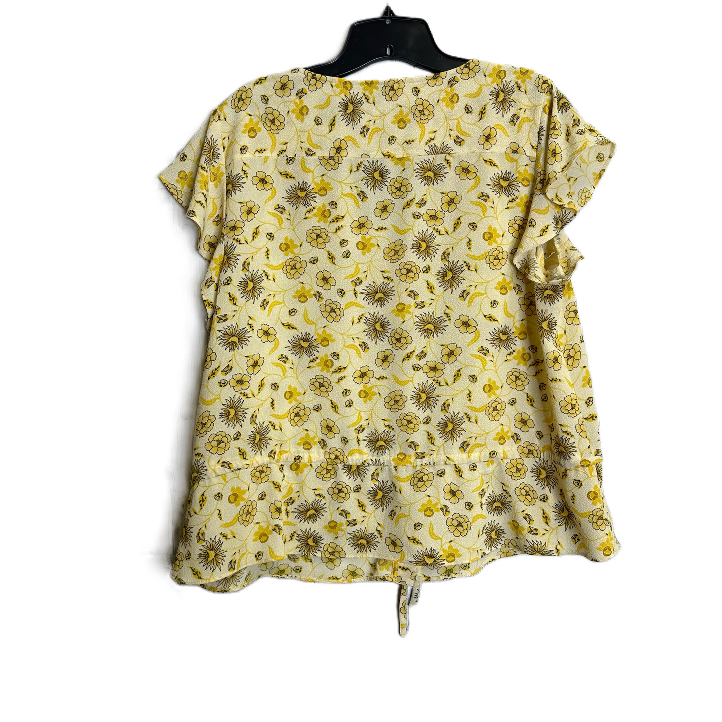 Yellow Top Short Sleeve By Cece, Size: L