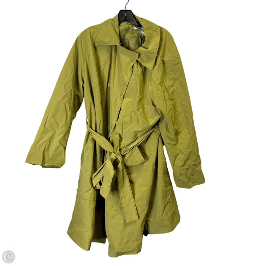 Coat Trench Coat By Ava & Viv In Green, Size: 1x