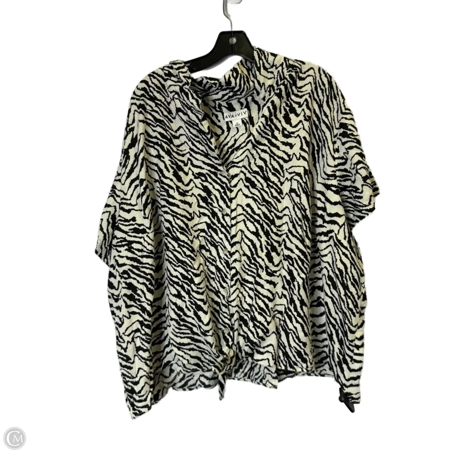 Top Short Sleeve By Ava & Viv In Animal Print, Size: 3x