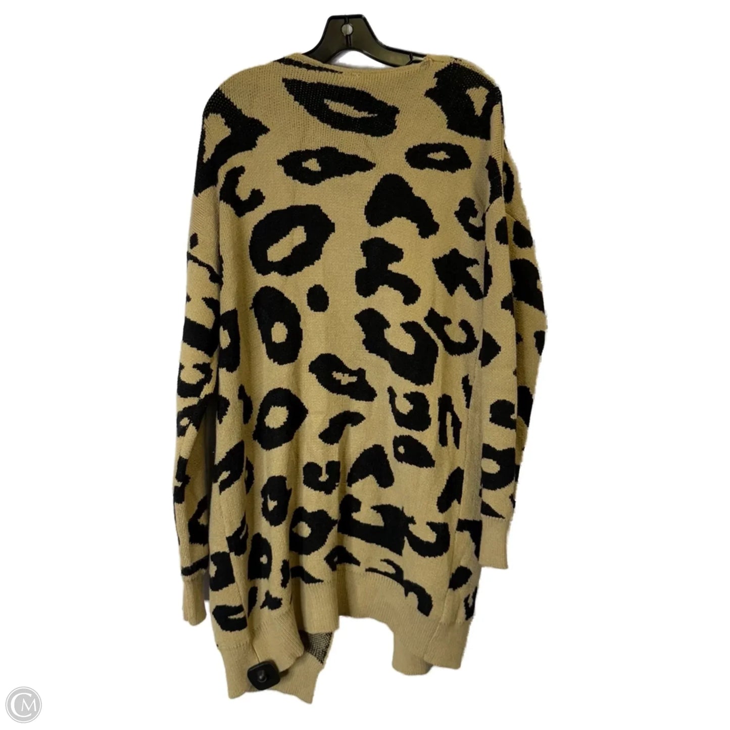 Sweater Cardigan By Clothes Mentor In Animal Print, Size: L
