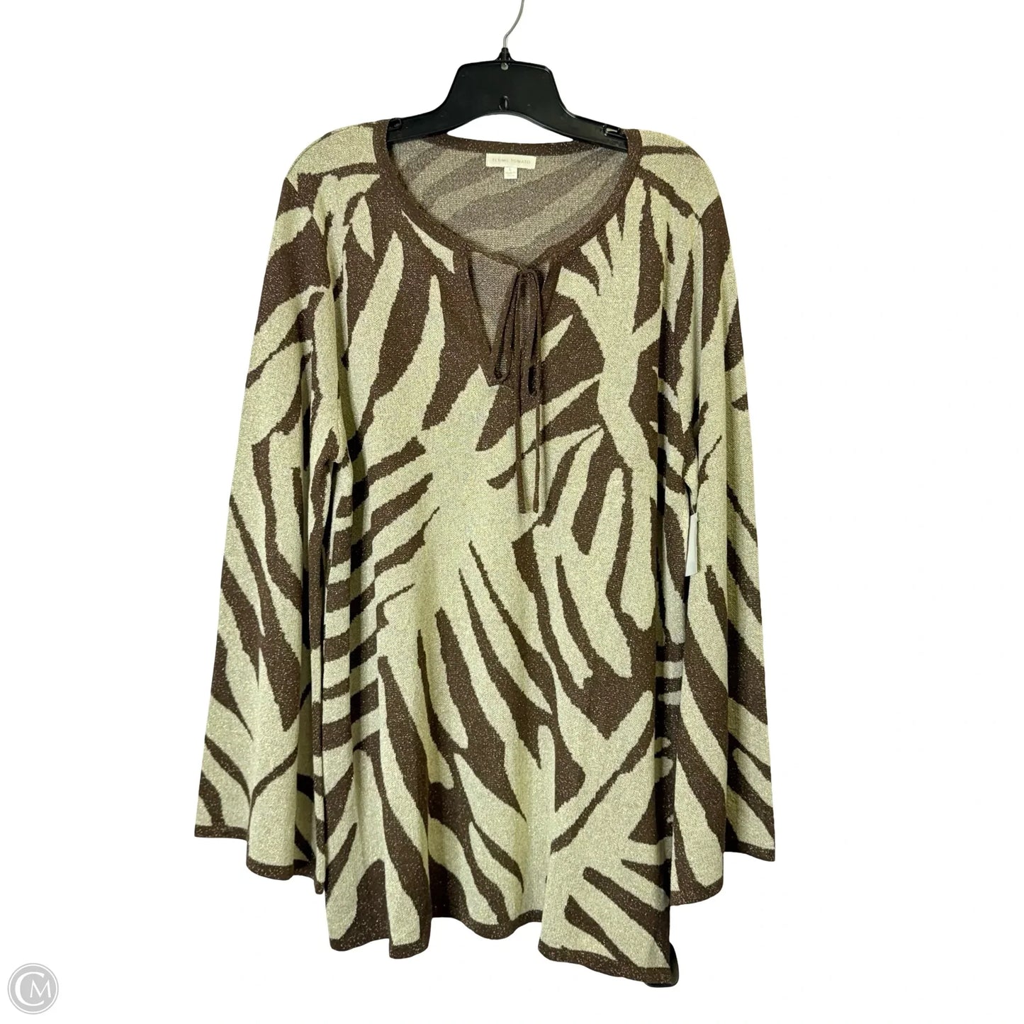 Top Long Sleeve By Flying Tomato In Brown, Size: L