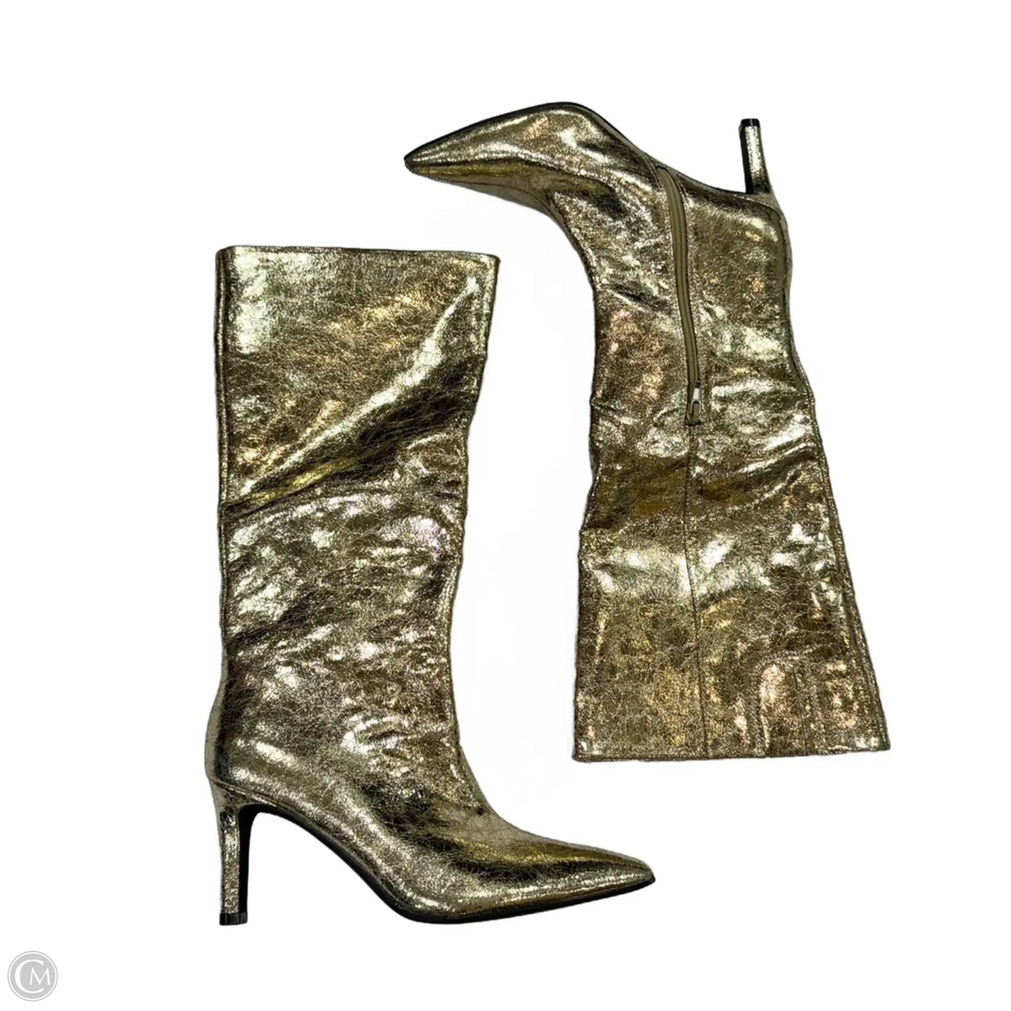 Boots Mid-calf Heels By Worthington In Gold, Size: 7.5