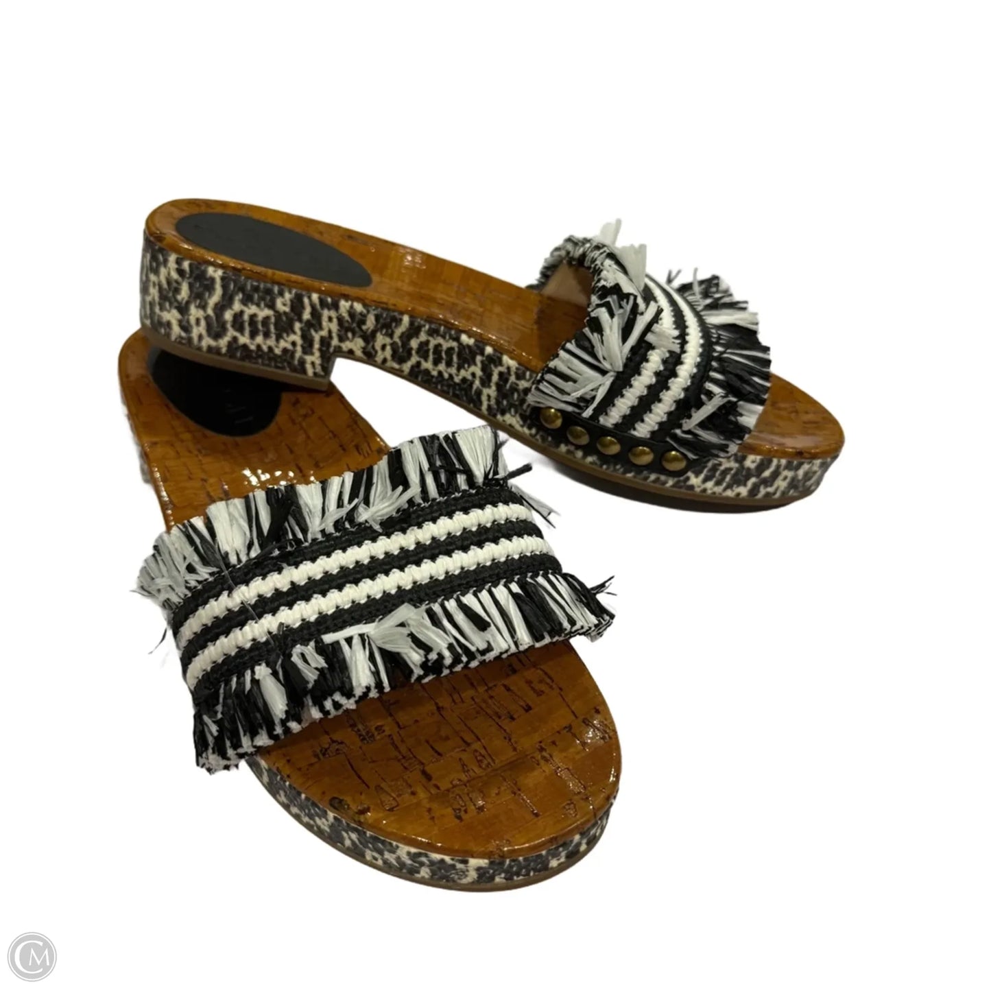 Sandals Flats By Cmc In Black & White, Size: 6