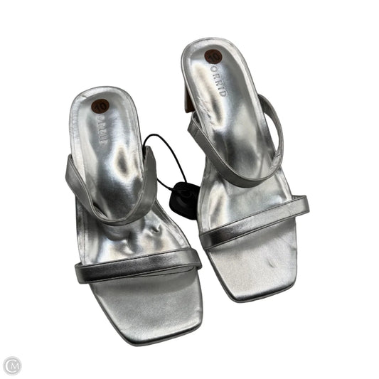 Sandals Heels Block By Torrid In Silver, Size: 10