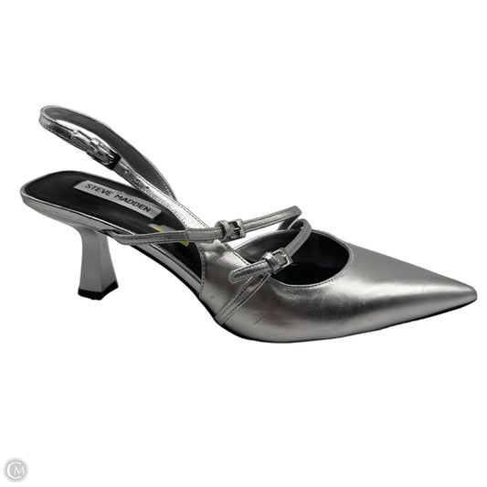 Shoes Heels Stiletto By Steve Madden In Silver, Size: 9