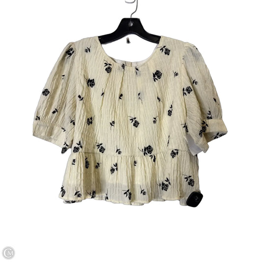 Blouse Short Sleeve By Dazy In Cream, Size: Xl