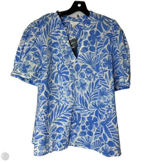 Blouse Short Sleeve By Crown And Ivy In Blue, Size: Xxl