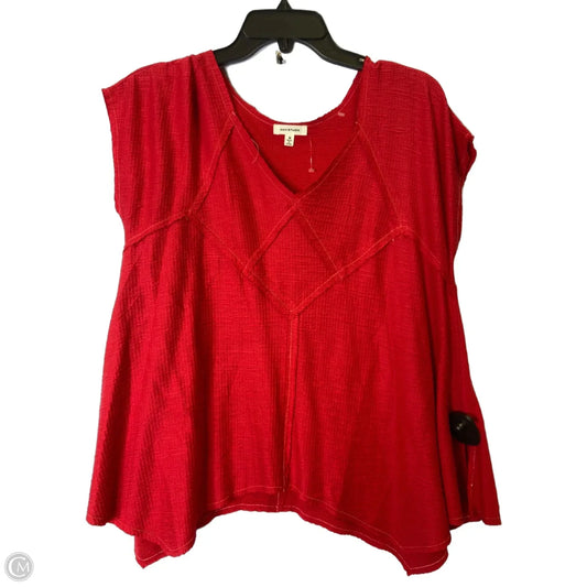 Top Short Sleeve By Max Studio In Red, Size: M