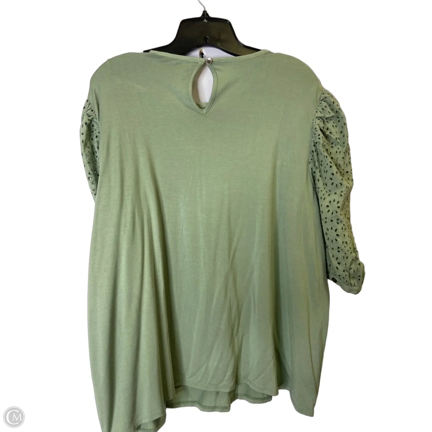 Blouse Short Sleeve By Good Hart In Green, Size: Xxl