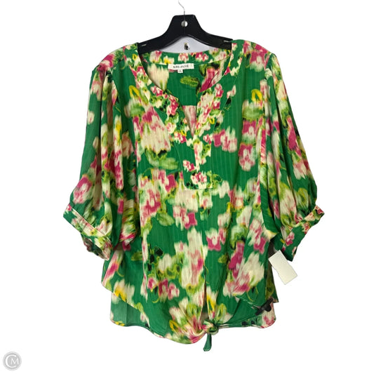 Blouse Short Sleeve By Rose And Olive In Green, Size: Xl