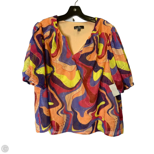 Blouse Short Sleeve By Nicole Miller In Multi-colored, Size: Xl