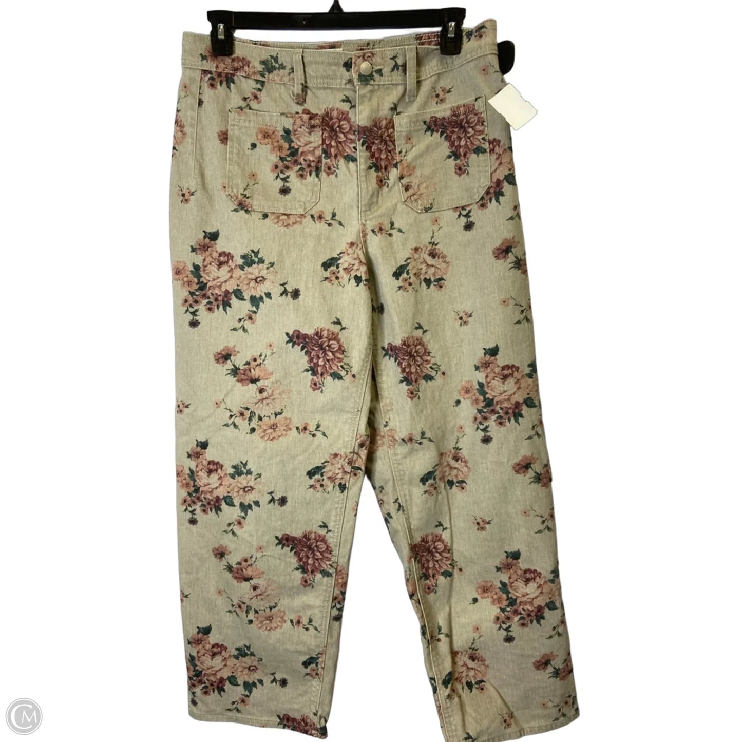 Jeans Straight By Universal Thread In Floral Print, Size: 12