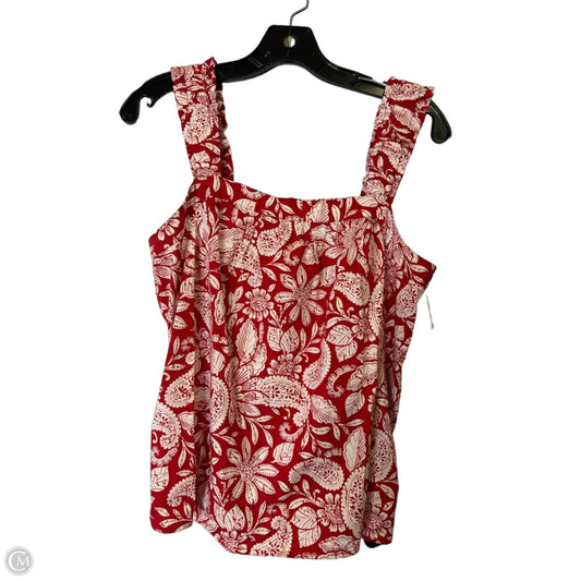 Top Sleeveless By Loft In Red, Size: S