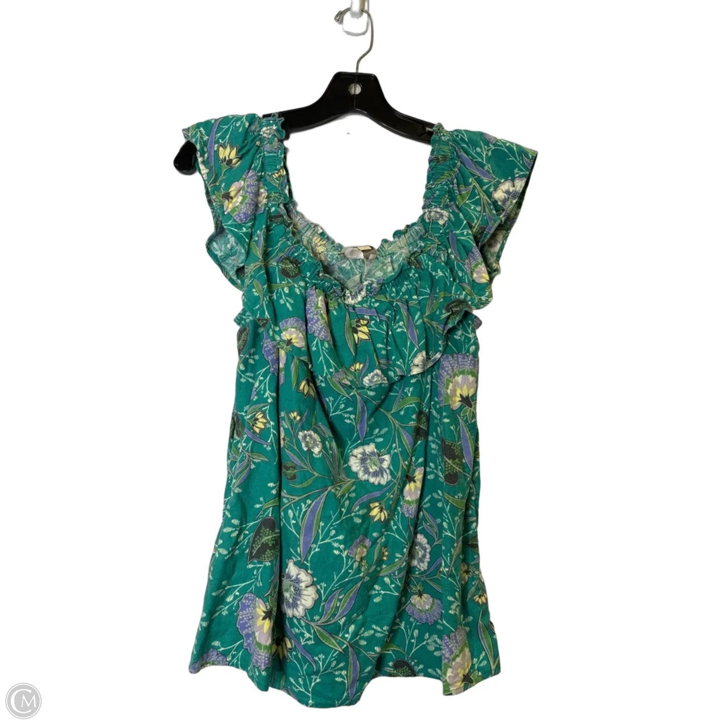 Top Sleeveless By Loft In Teal, Size: S