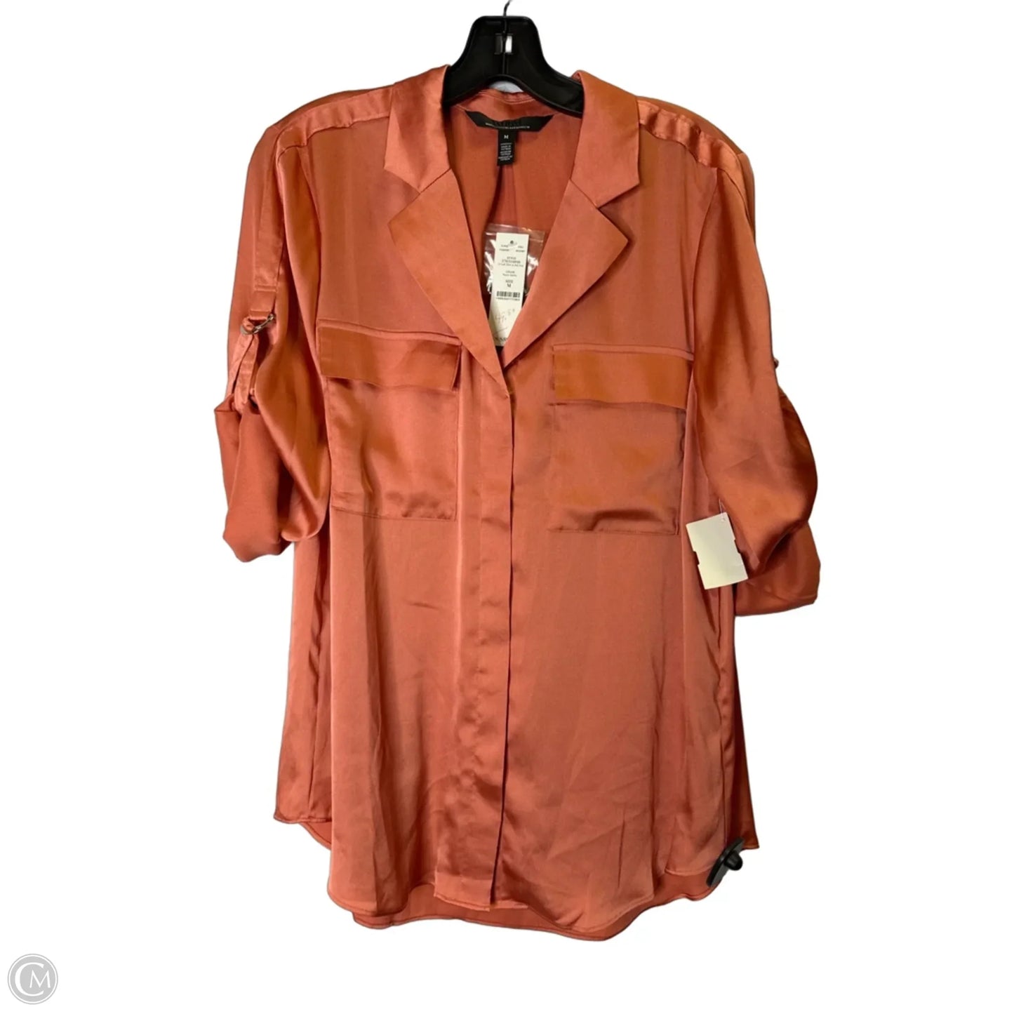 Blouse Short Sleeve By White House Black Market In Coral, Size: M