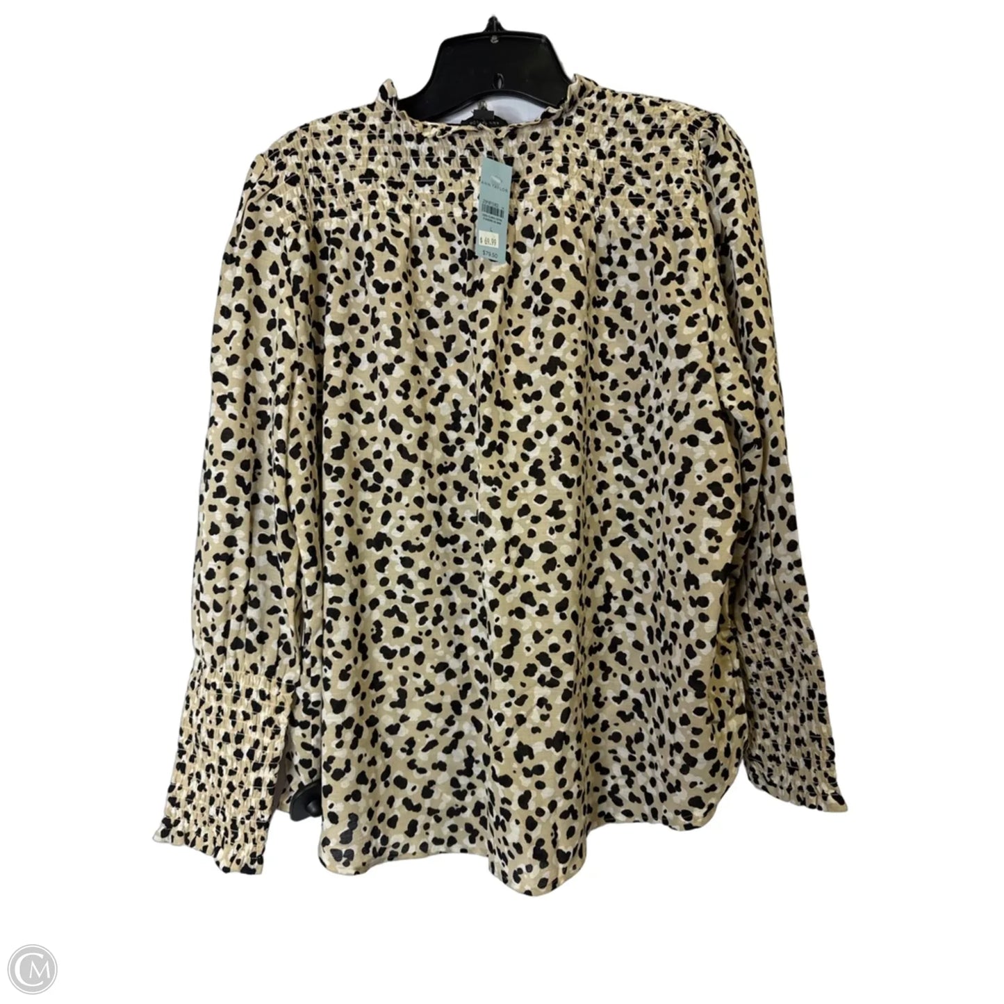 Blouse Long Sleeve By Ann Taylor In Animal Print, Size: Lp