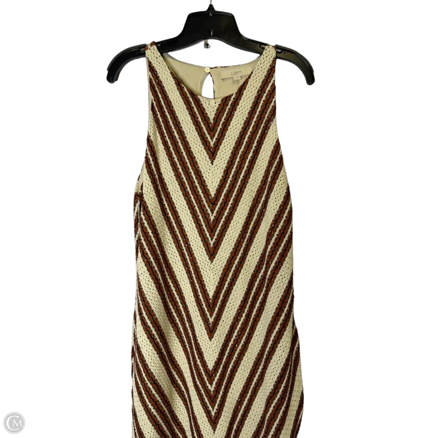 Dress Casual Maxi By Loft In Brown & Cream, Size: 12