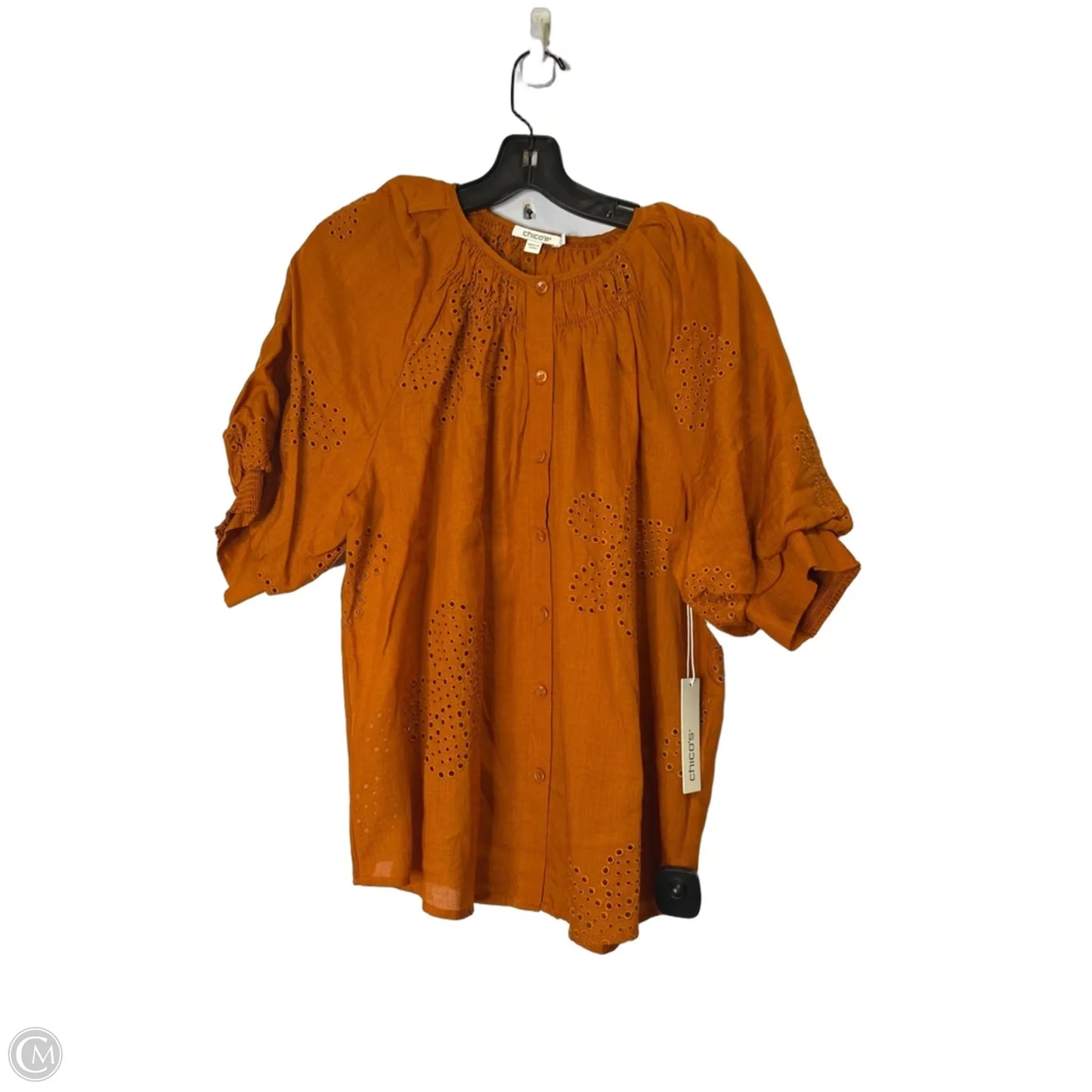 Top Short Sleeve By Chicos In Orange, Size: 12
