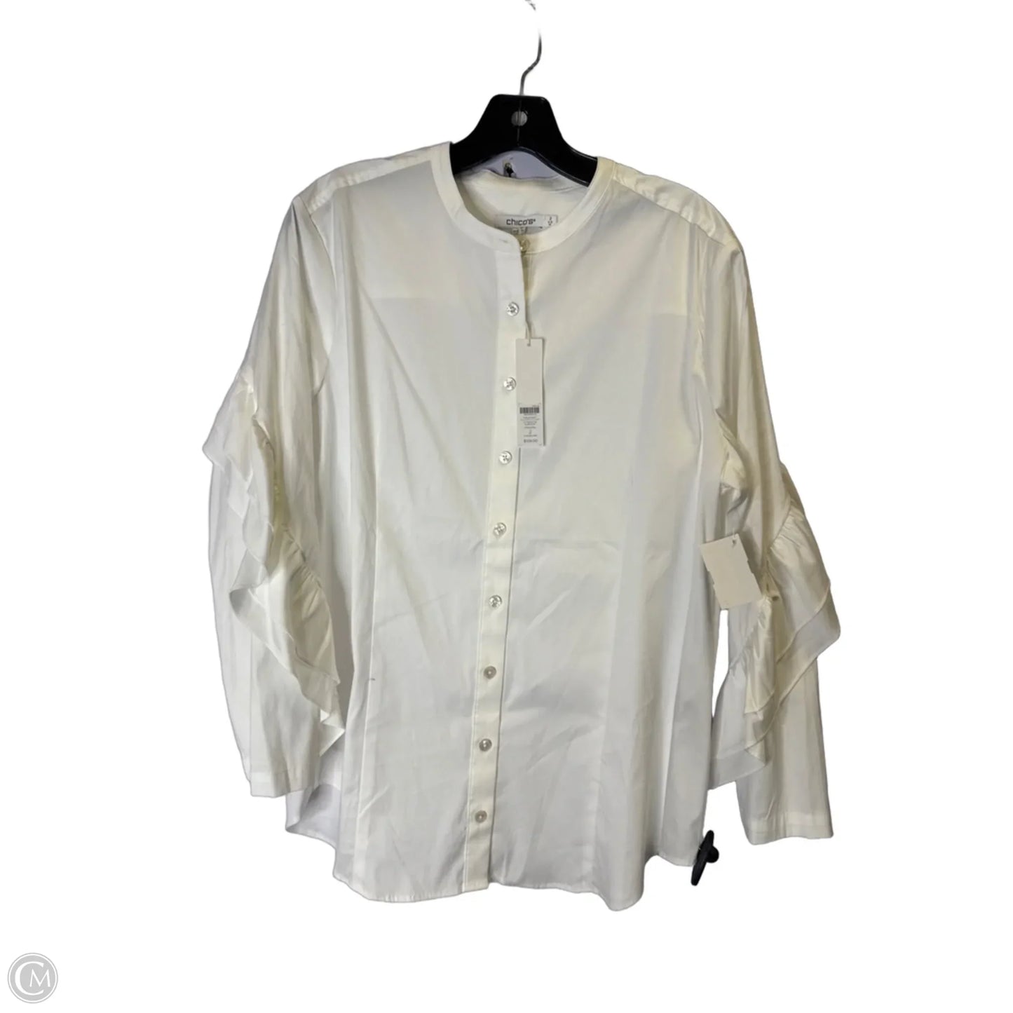 Top Long Sleeve By Chicos In White, Size: 12
