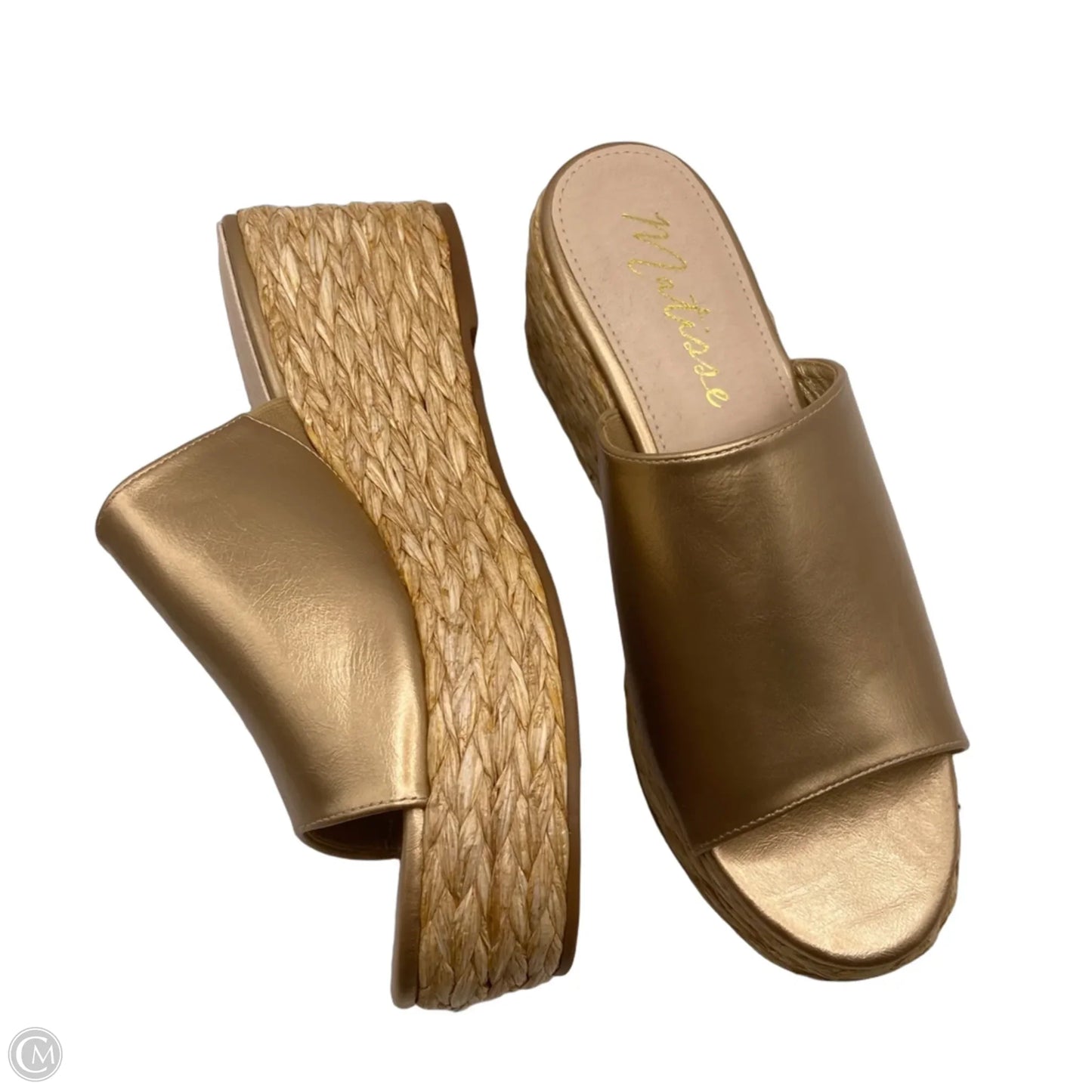 Sandals Heels Platform By Matisse In Gold, Size: 10