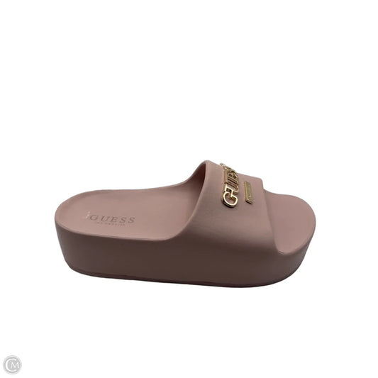 Sandals Heels Platform By Guess In Pink, Size: 6