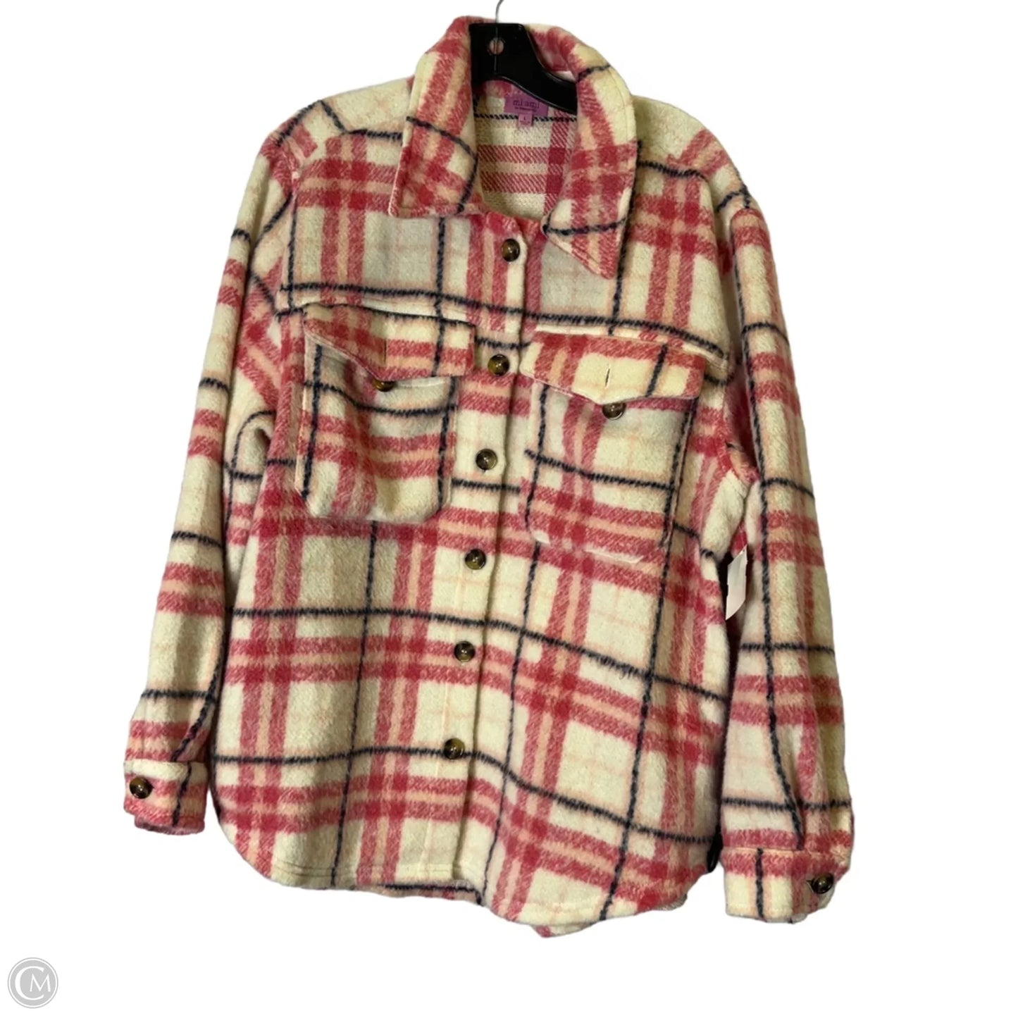 Jacket Shirt By Mi Ami In Pink, Size: L