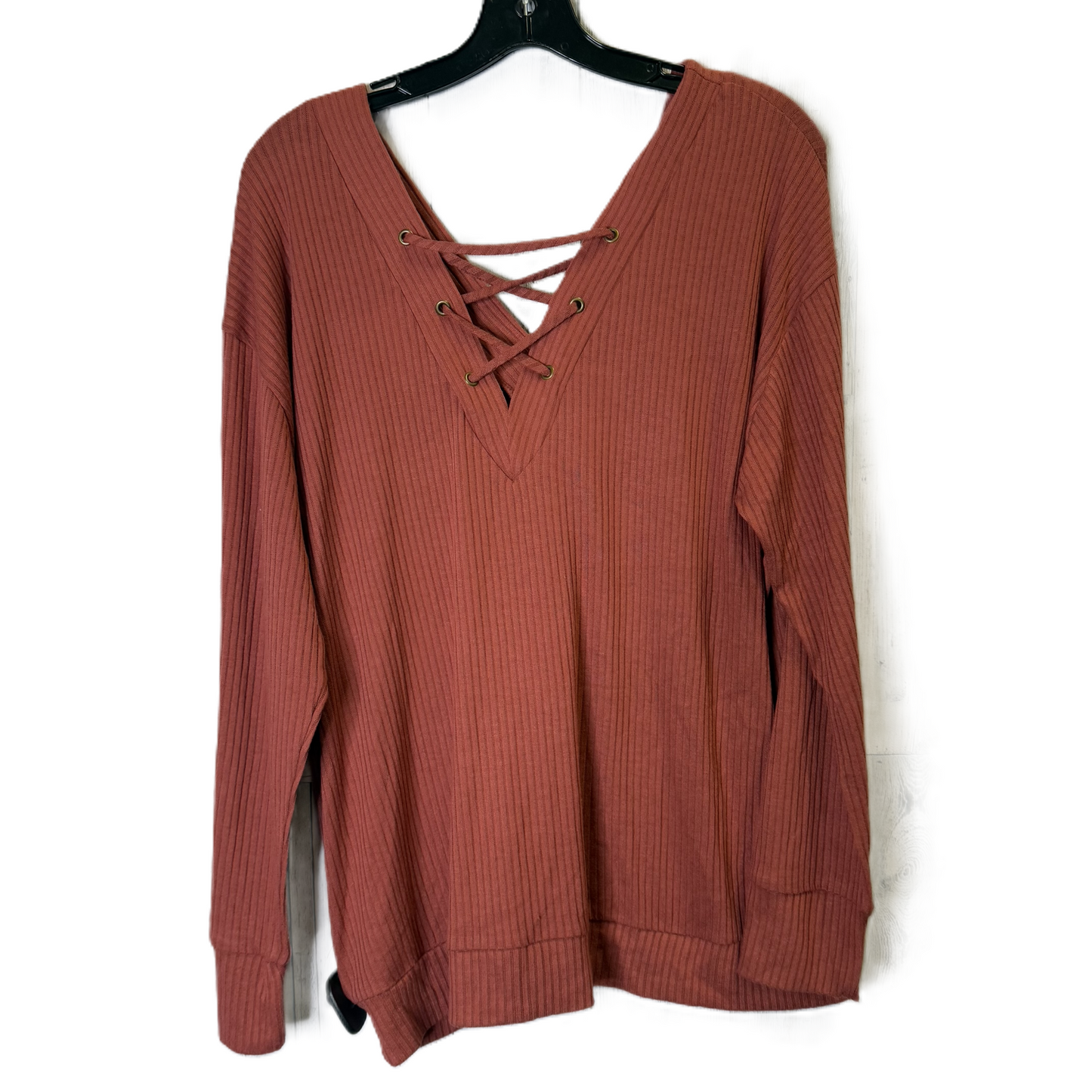 Top Long Sleeve By Clothes Mentor In Red, Size: Xl