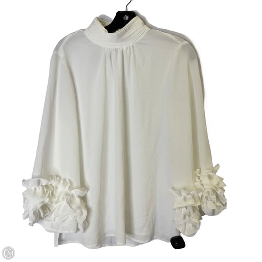Top Long Sleeve By Vince Camuto In White, Size: M