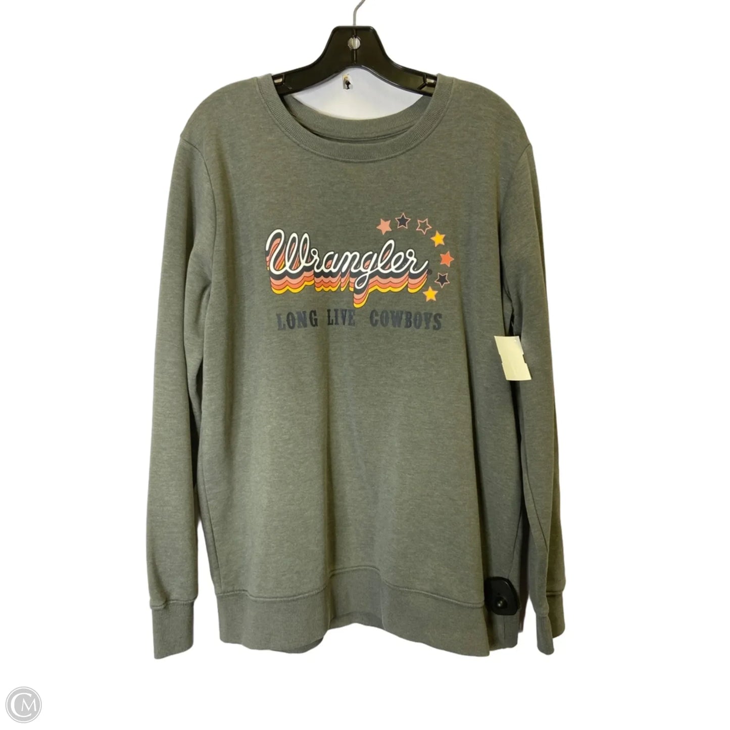 Sweatshirt Crewneck By Wrangler In Grey, Size: L