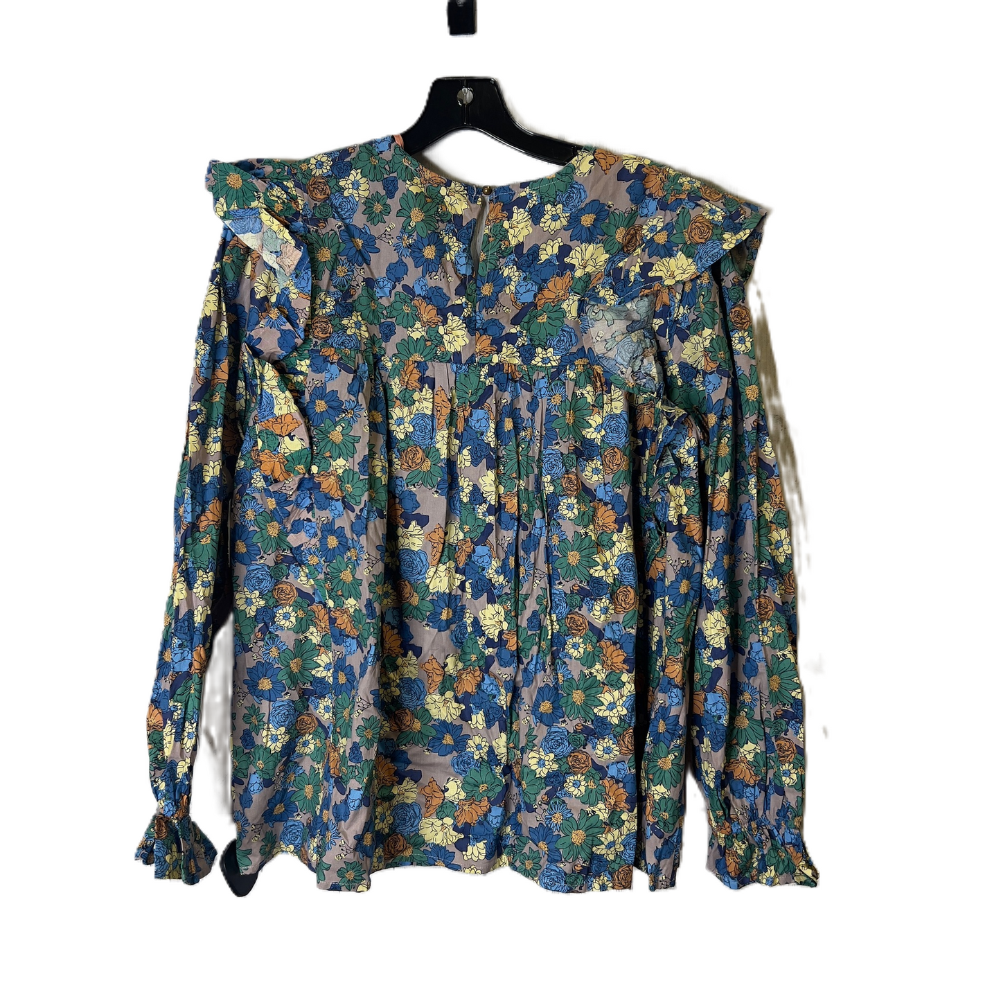 Floral Print Top Long Sleeve By Entro, Size: M