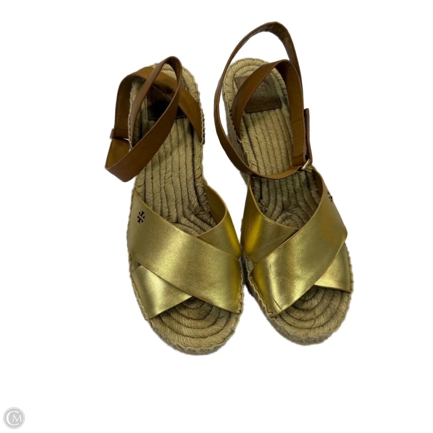 Sandals Designer By Tory Burch In Gold, Size: 9.5