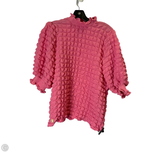 Top Short Sleeve By Simply Southern In Pink, Size: S