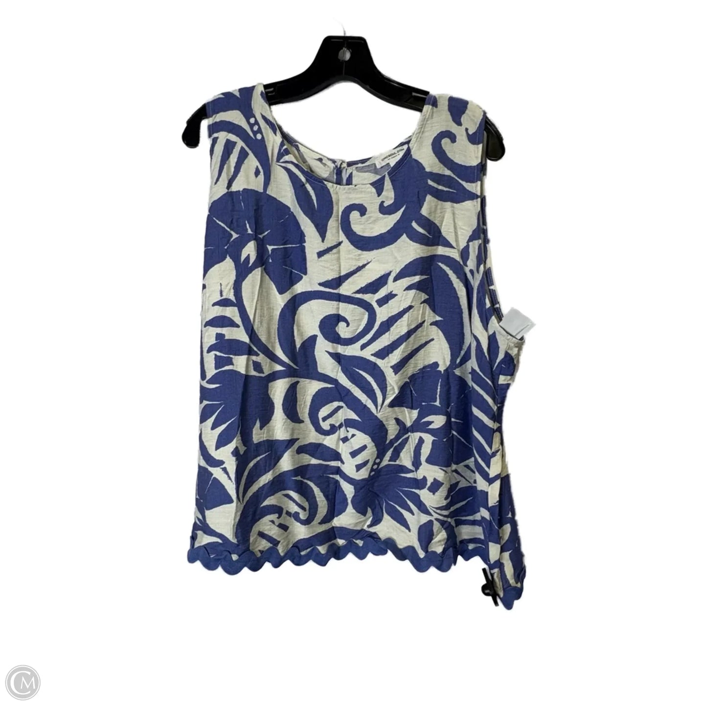 Top Sleeveless By Chicsoul In Blue, Size: 3x