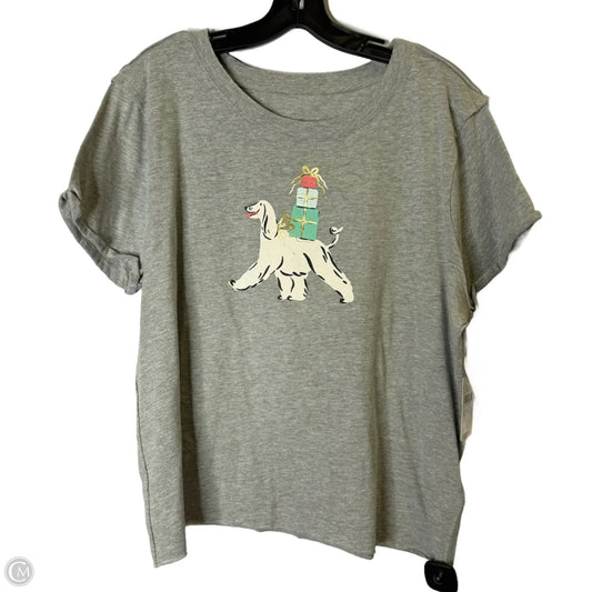Top Short Sleeve By Maeve In Grey, Size: Xl