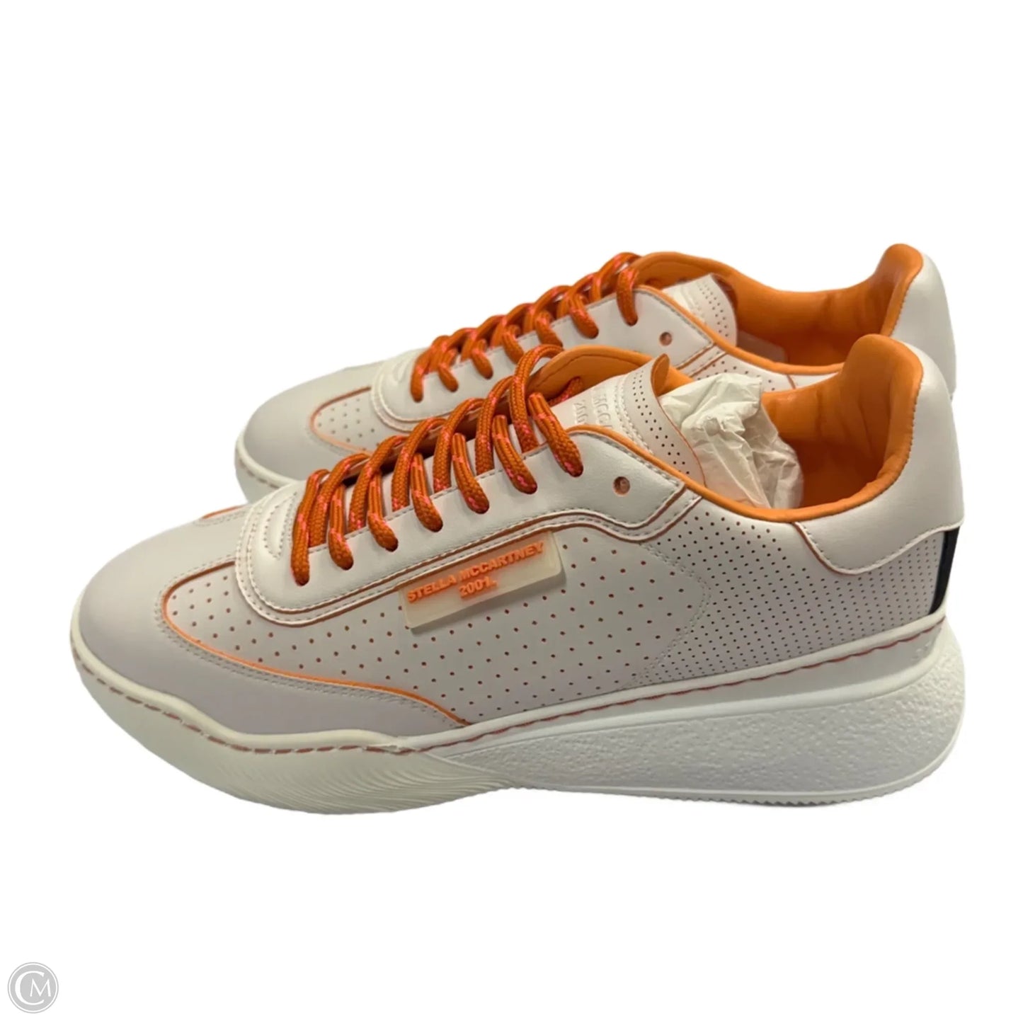 Shoes Luxury Designer By Stella Mccartney In Orange & White, Size: 10