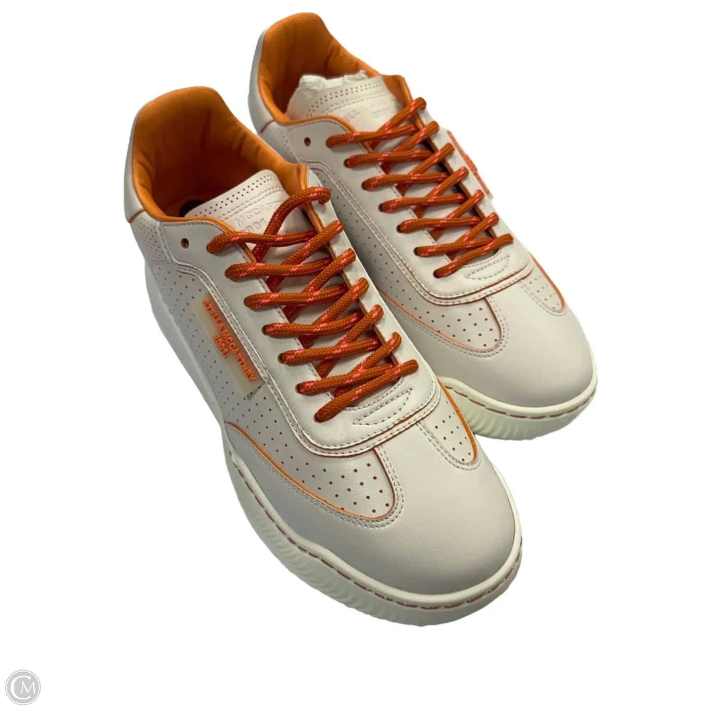 Shoes Luxury Designer By Stella Mccartney In Orange & White, Size: 10