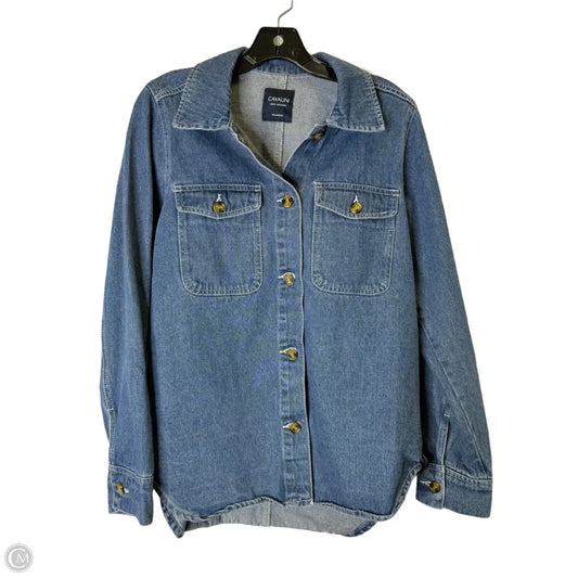 Jacket Denim By Cavalini In Blue Denim, Size: M