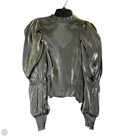 Top Long Sleeve By Top Shop In Silver, Size: 6