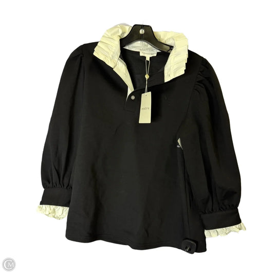 Top Long Sleeve By Entro In Black & Cream, Size: S