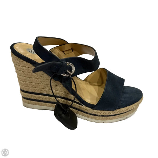Sandals Heels Wedge By Nine West In Blue, Size: 9.5