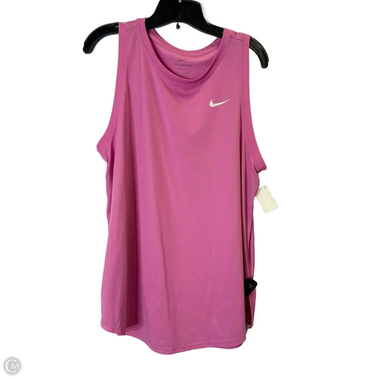 Athletic Tank Top By Nike Apparel In Pink, Size: 1x