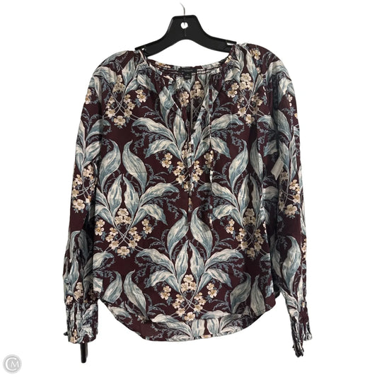 Blouse Long Sleeve By Ann Taylor In Purple, Size: Xs