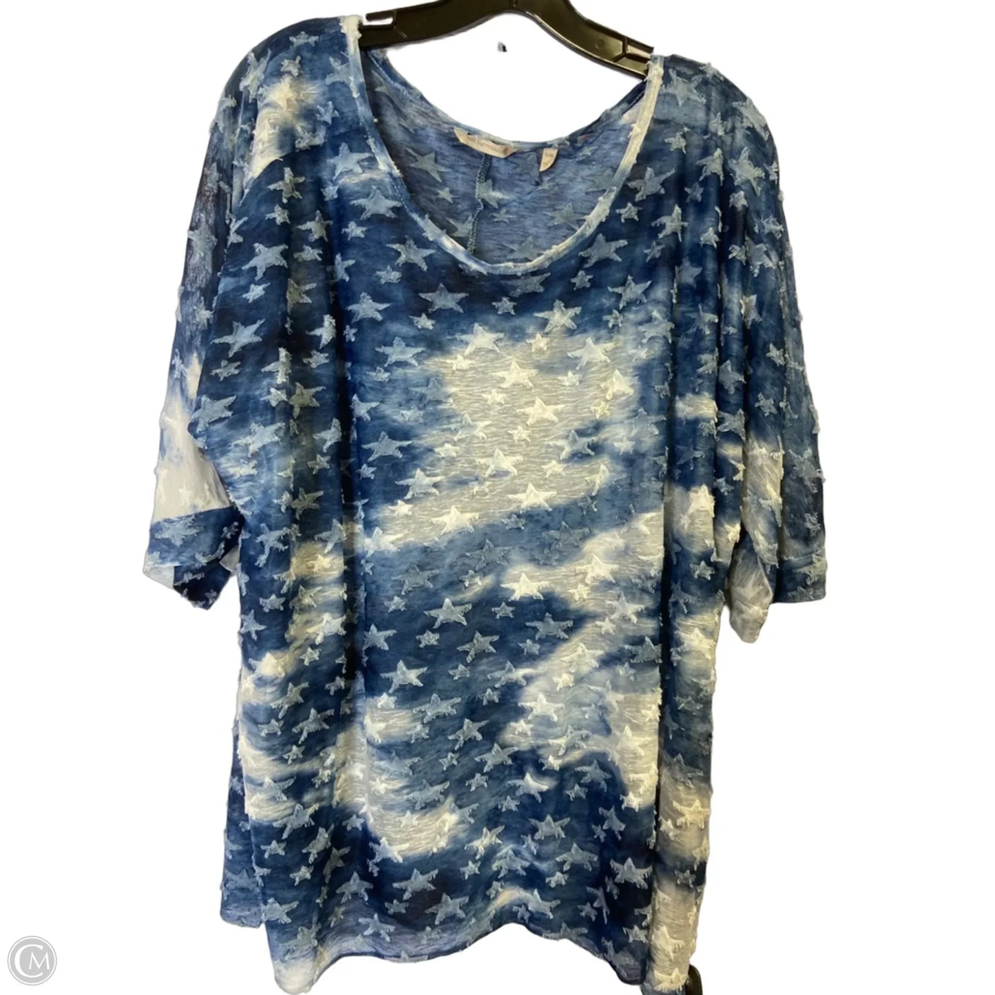 Top Short Sleeve By Soft Surroundings In Blue, Size: L