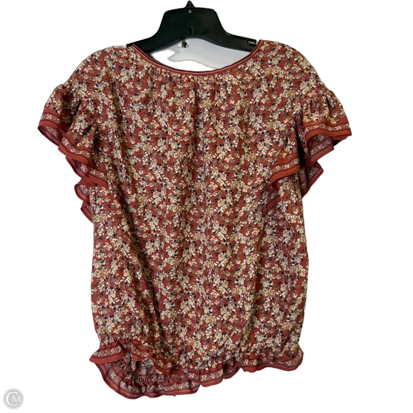 Blouse Short Sleeve By Max Studio In Red, Size: L