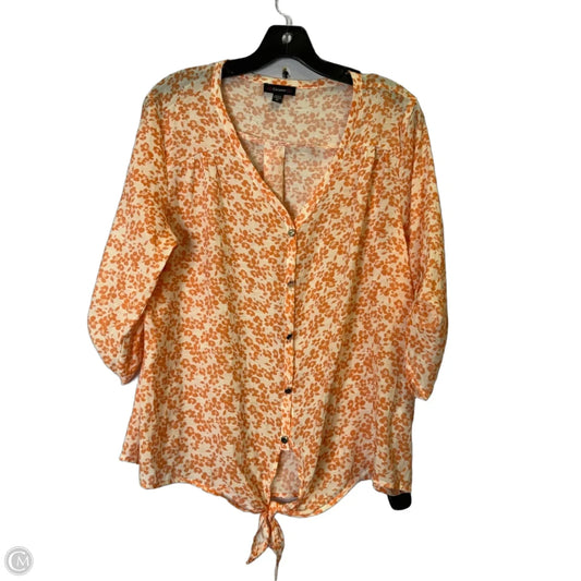 Blouse Short Sleeve By Cocomo In Orange, Size: M