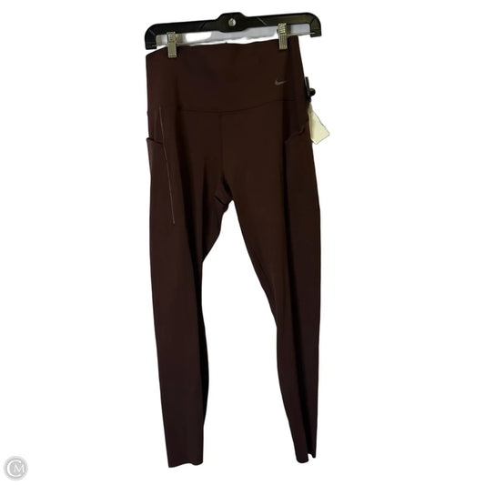 Athletic Leggings By Nike Apparel In Brown, Size: L