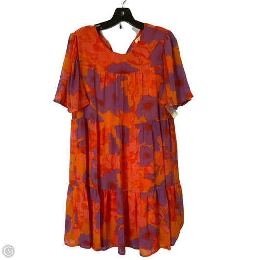Dress Casual Short By Jodifl In Orange & Purple, Size: M