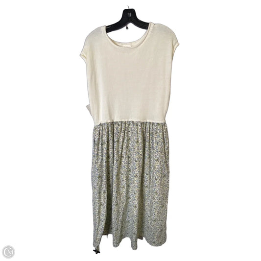 Dress Casual Maxi By Bohme In Cream & Green, Size: M