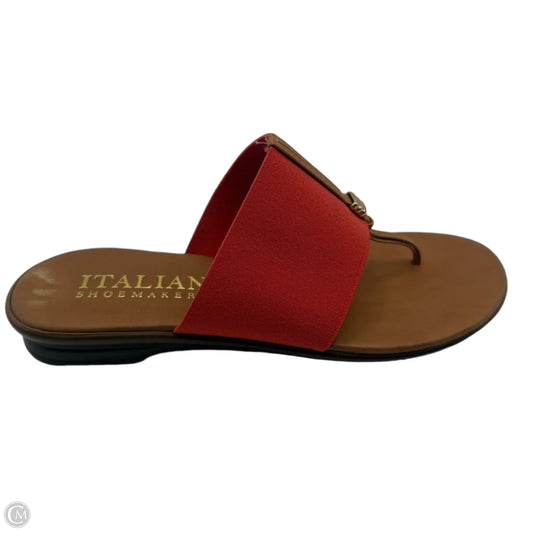 Sandals Flats By Italian Shoemakers In Red, Size: 6
