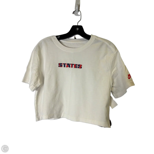 Athletic Top Short Sleeve By Nike Apparel In White, Size: S